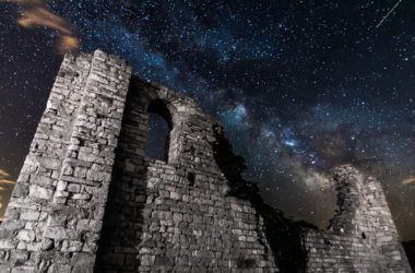 Milky way and star trails from island Brač