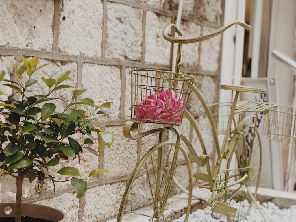 Old bike decoration with flower