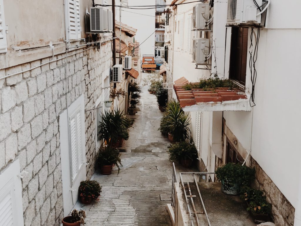 Photo of narrow streets in Split Dalmatian Coast, Croatia, Europe