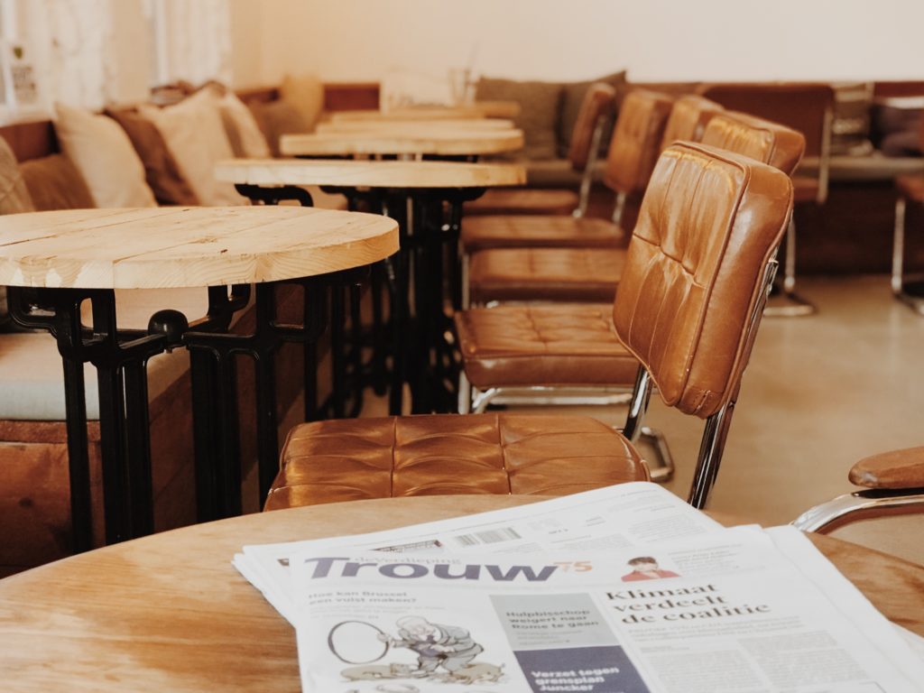 TROUW newspaper on a table