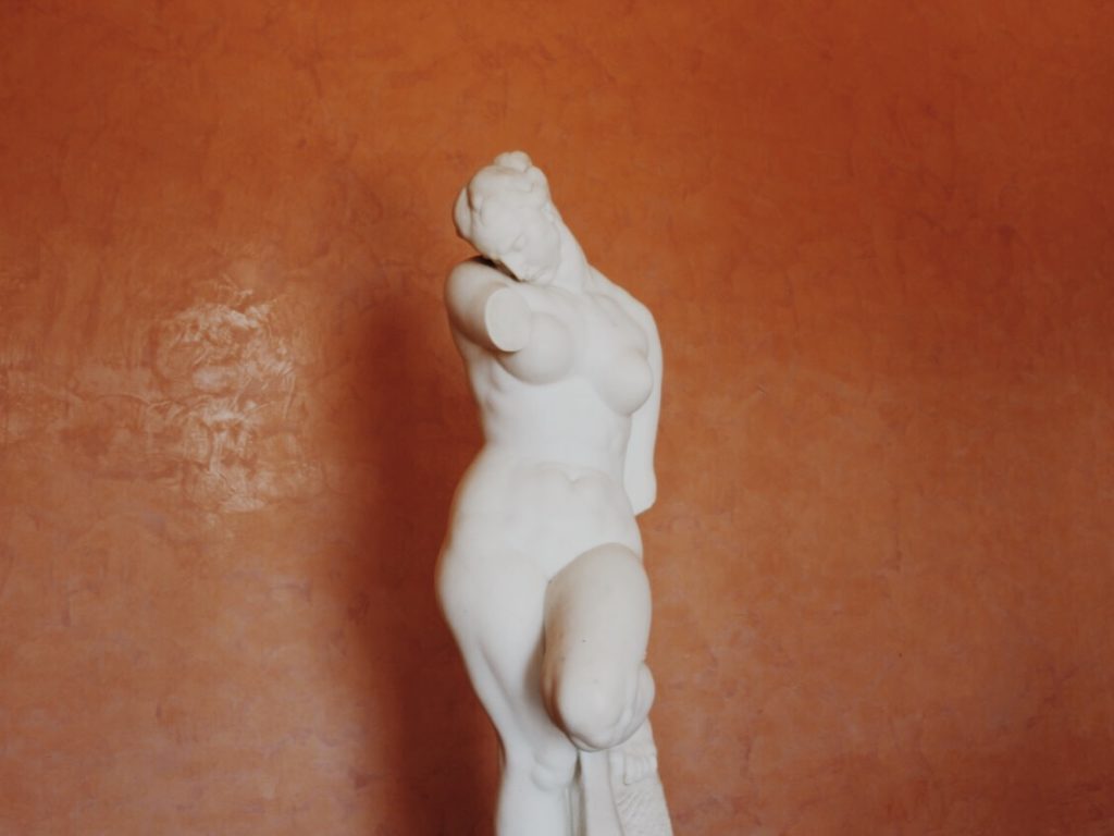Old marble statue of a nude woman by Mestrovic