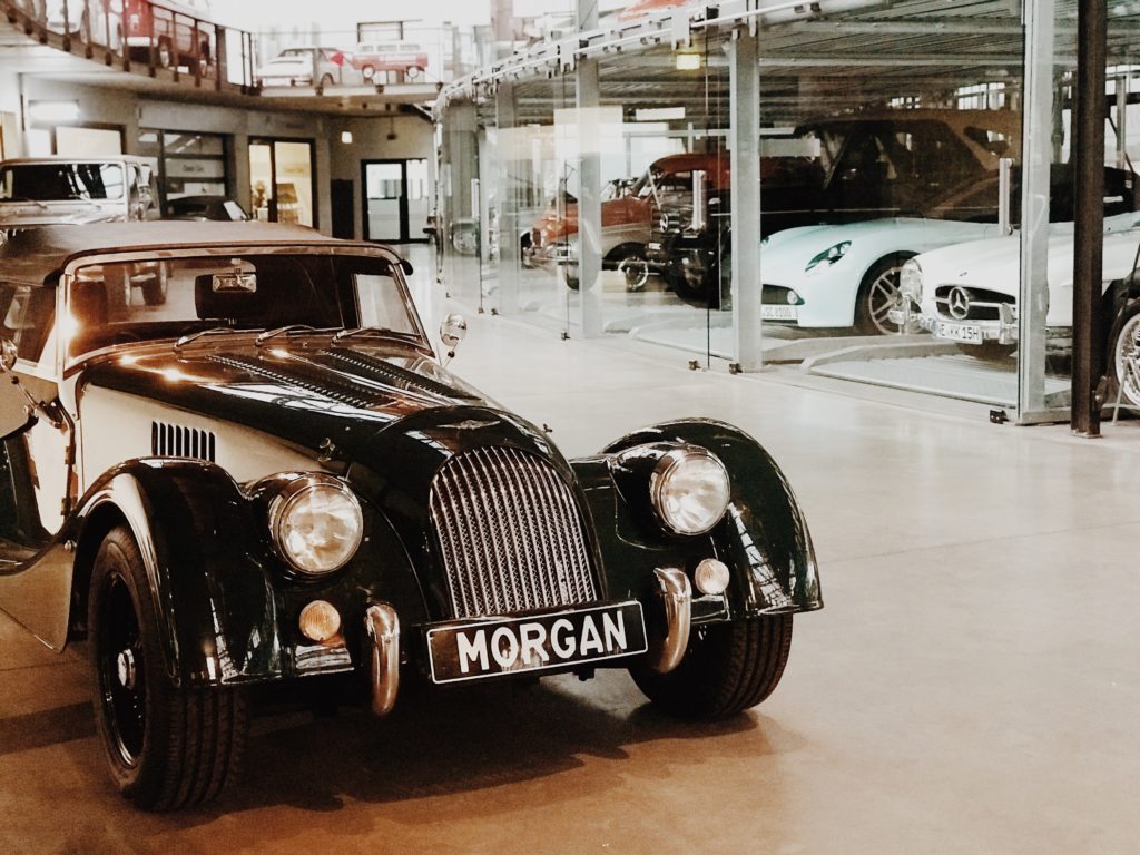 Classic Cars - sleek lovingly restored black Morgan Roadster