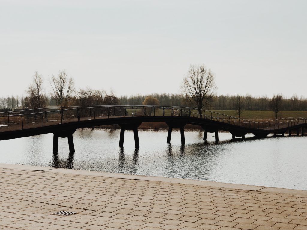 Wavy form of bridge in Barendrecht, Netherlands