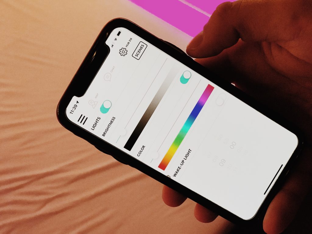 App where you will be able to change the color and light intensity of your room