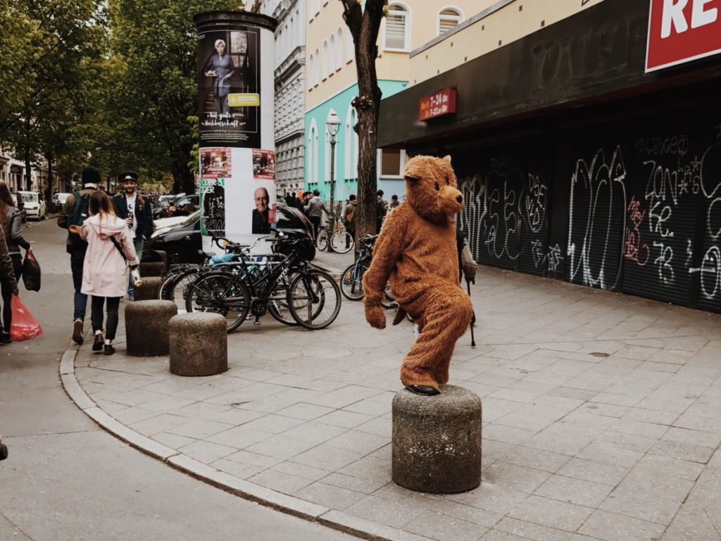 A man dressed in a bear costume, Berlin