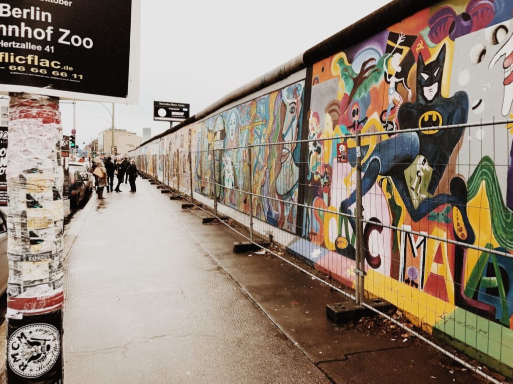 The East Side Gallery during restoration work