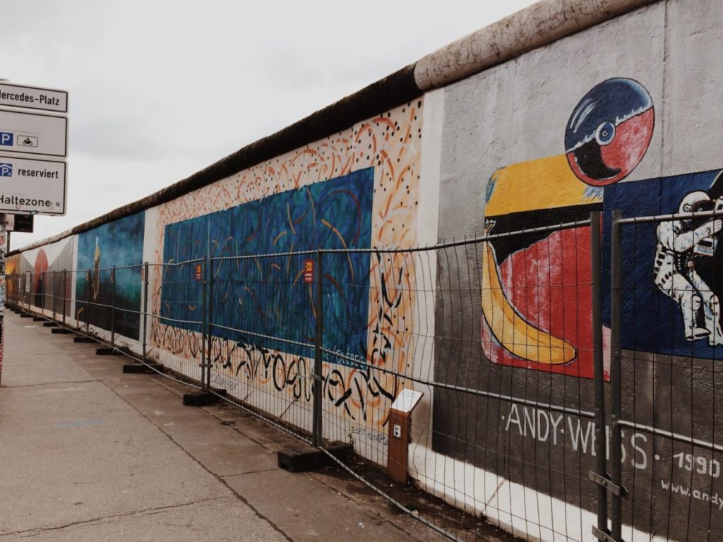 The East Side Gallery during restoration work