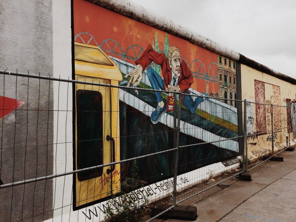 The East Side Gallery during restoration work