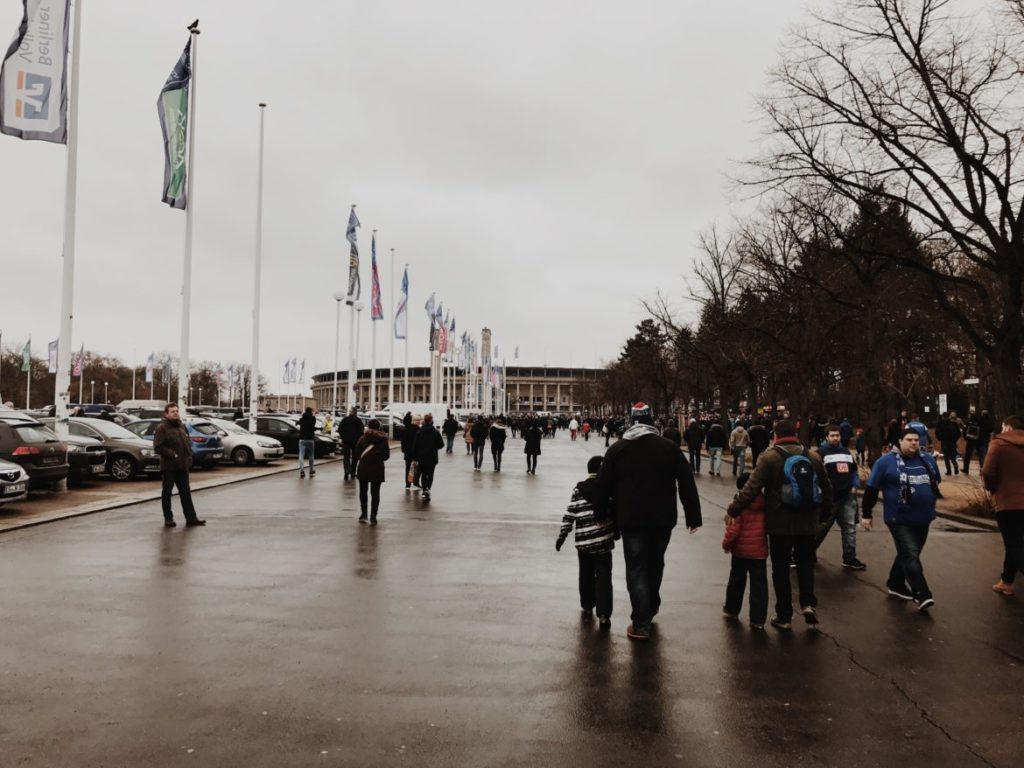 People walking towards the Olympic stadium, Berlin