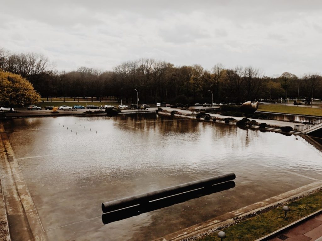 Small artificial lake, square form