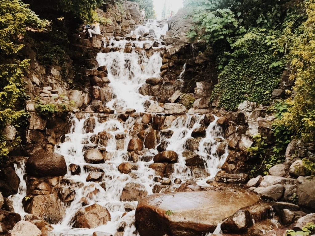 Amazing waterfall in Viktoriapark, Kreuzberg district, Berlin