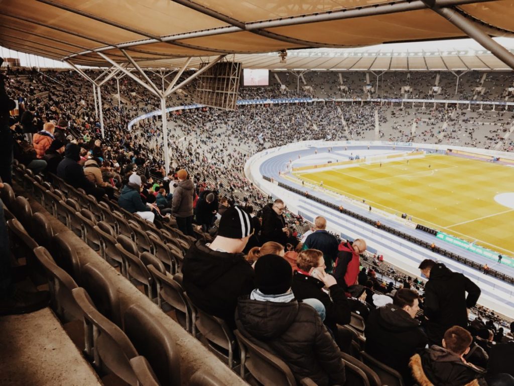 General view of the stadium with a fans during the Bundesliga, Hertha BSC