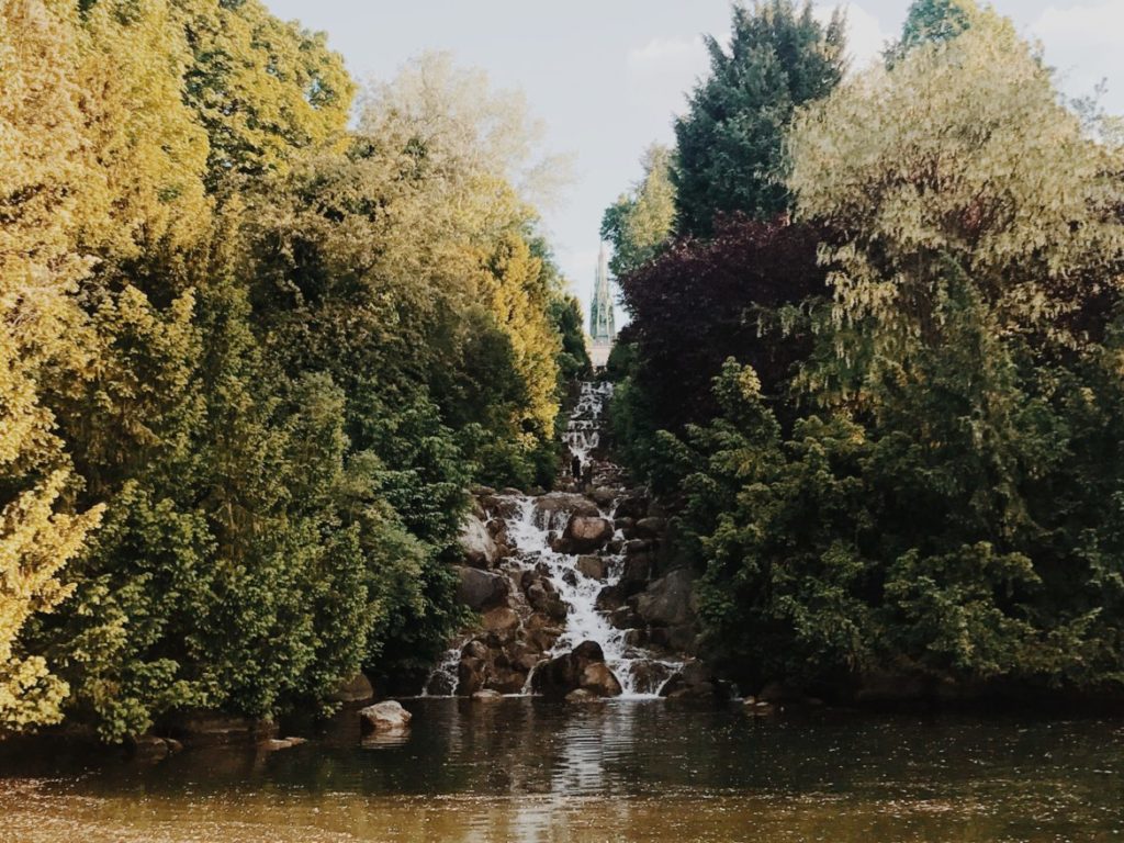 Amazing waterfall in Viktoriapark, Kreuzberg district, Berlin