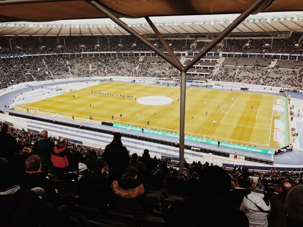General view of the stadium with a fans during the Bundesliga, Hertha BSC