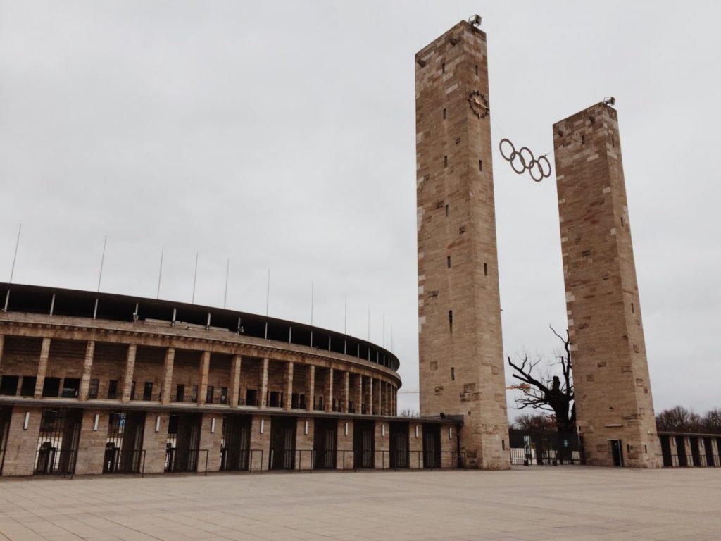 Main entrance to the historic Olympic Stadium, Berlin