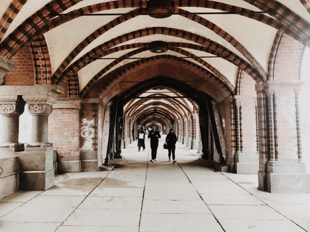 Inside the Oberbaum bridge in Berlin, Germany