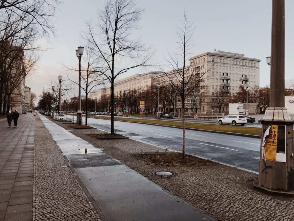 Main avenue during of the GDR East Germany, Karl-Marx-Allee