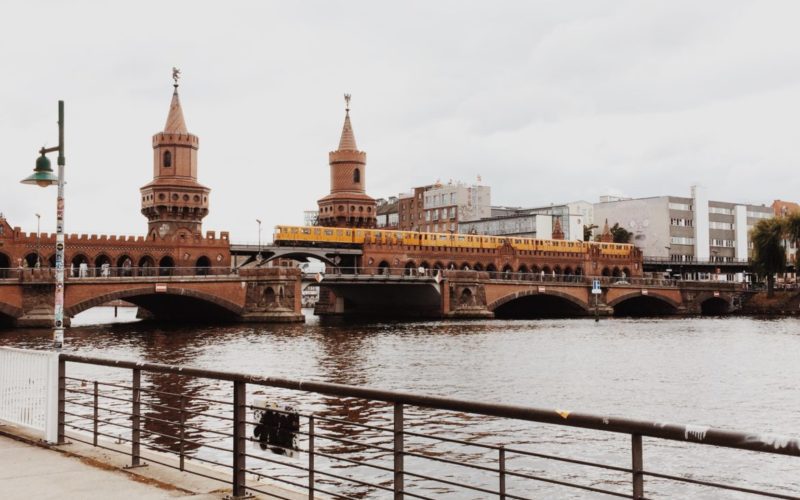 Oberbaum Bridge between Kreuzberg and Friedrichshain, Spree River, Berlin, Germany