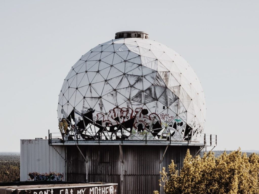 Former US-American radar buildings on the Teufelsberg, Berlin, Germany