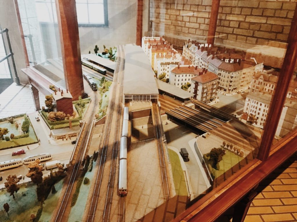 Railroad station scale model