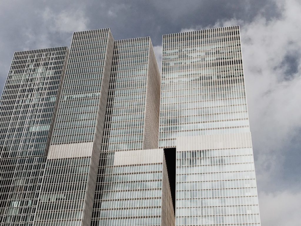 The innovative glass facade by OMA