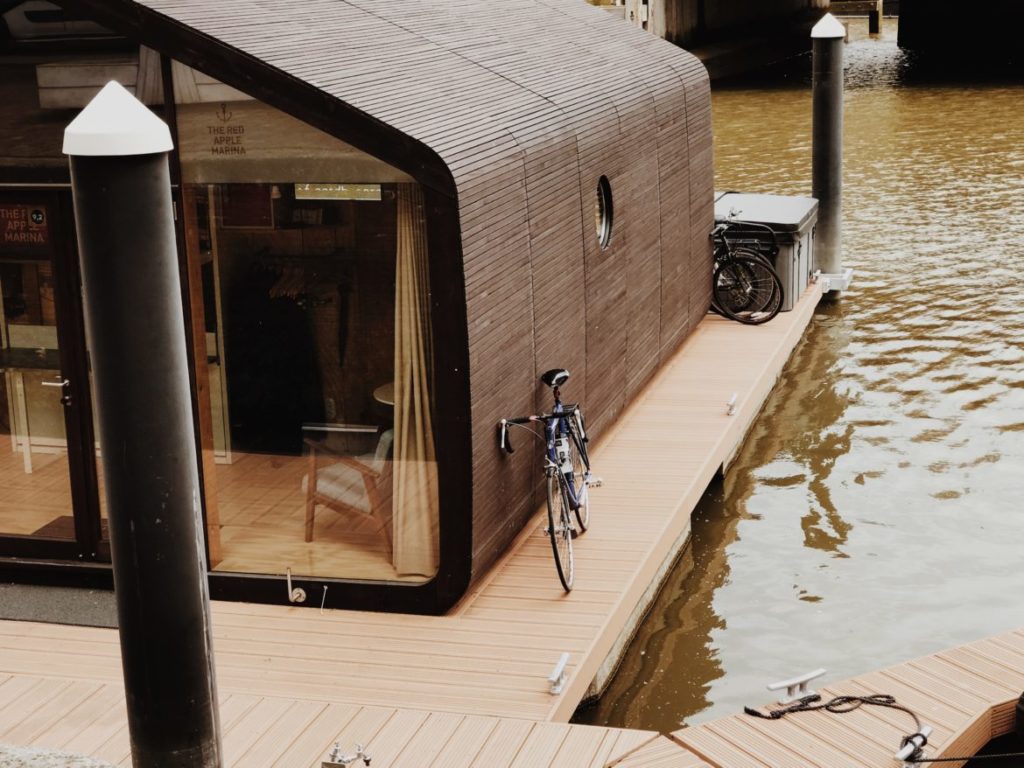 The Wikkelboat tiny houses based on a wrapped cardboard, Rotterdam, The Netherlands