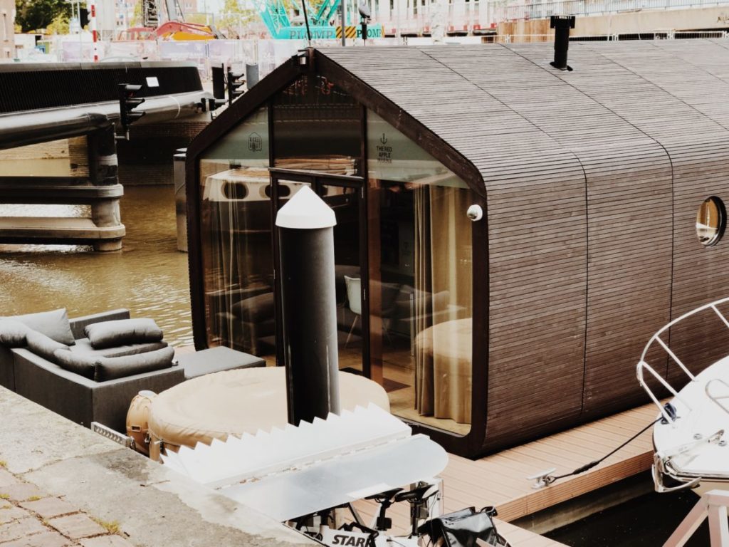 The Wikkelboat tiny houses based on a wrapped cardboard, Rotterdam, The Netherlands