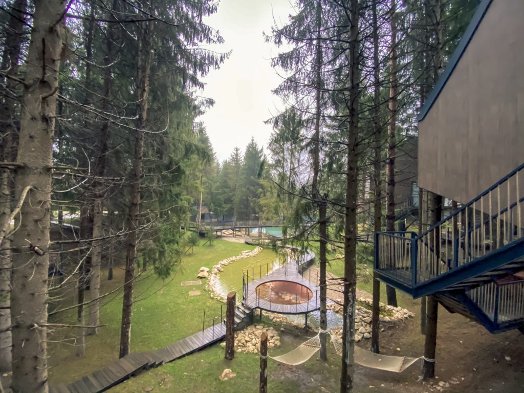 View of the lake and forest inside Plitvice Holiday resort