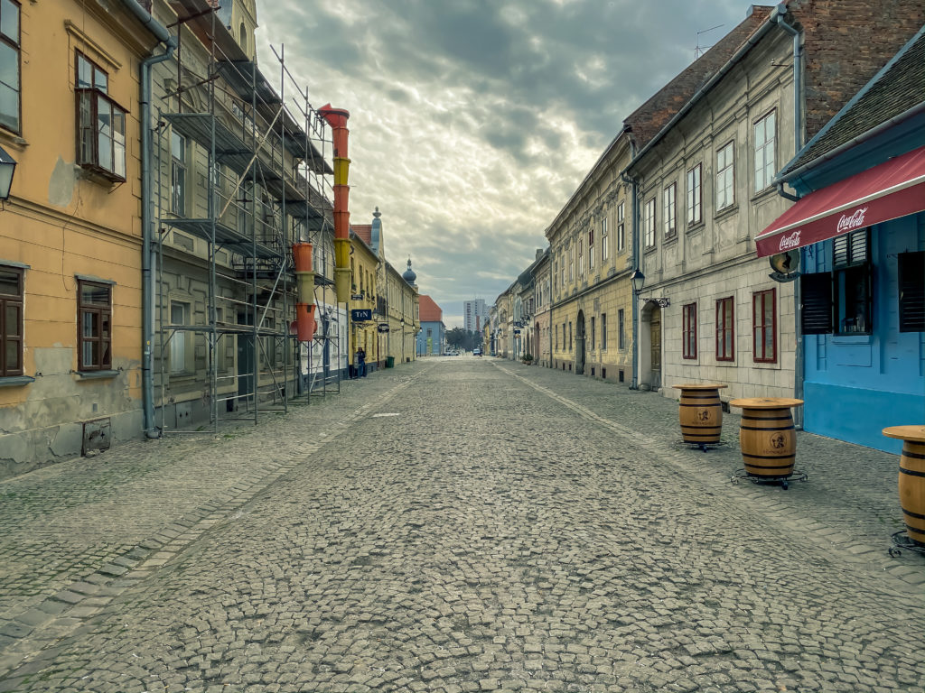 Tvrđa Osijek, the historic architecture with amazing Water Gate 3 Old paved street In Tvrđa, Historic Town Of Osijek, Croatia