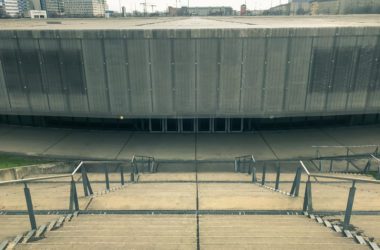 Velodrom Berlin, indoor track cycling arena in the Prenzlauer Berg district, Berlin, Germany