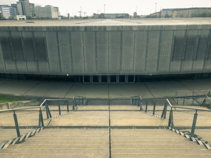 Velodrom Berlin, indoor track cycling arena in the Prenzlauer Berg district, Berlin, Germany
