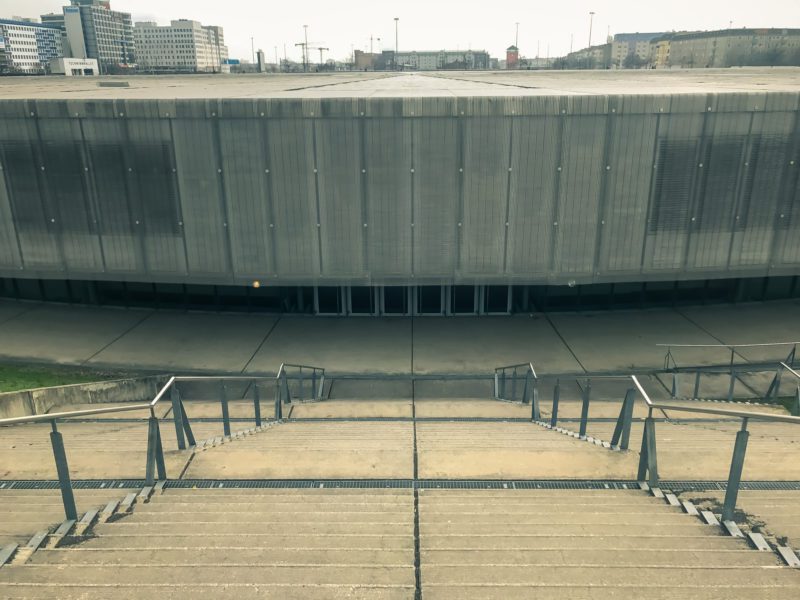 Velodrom Berlin, indoor track cycling arena in the Prenzlauer Berg district, Berlin, Germany