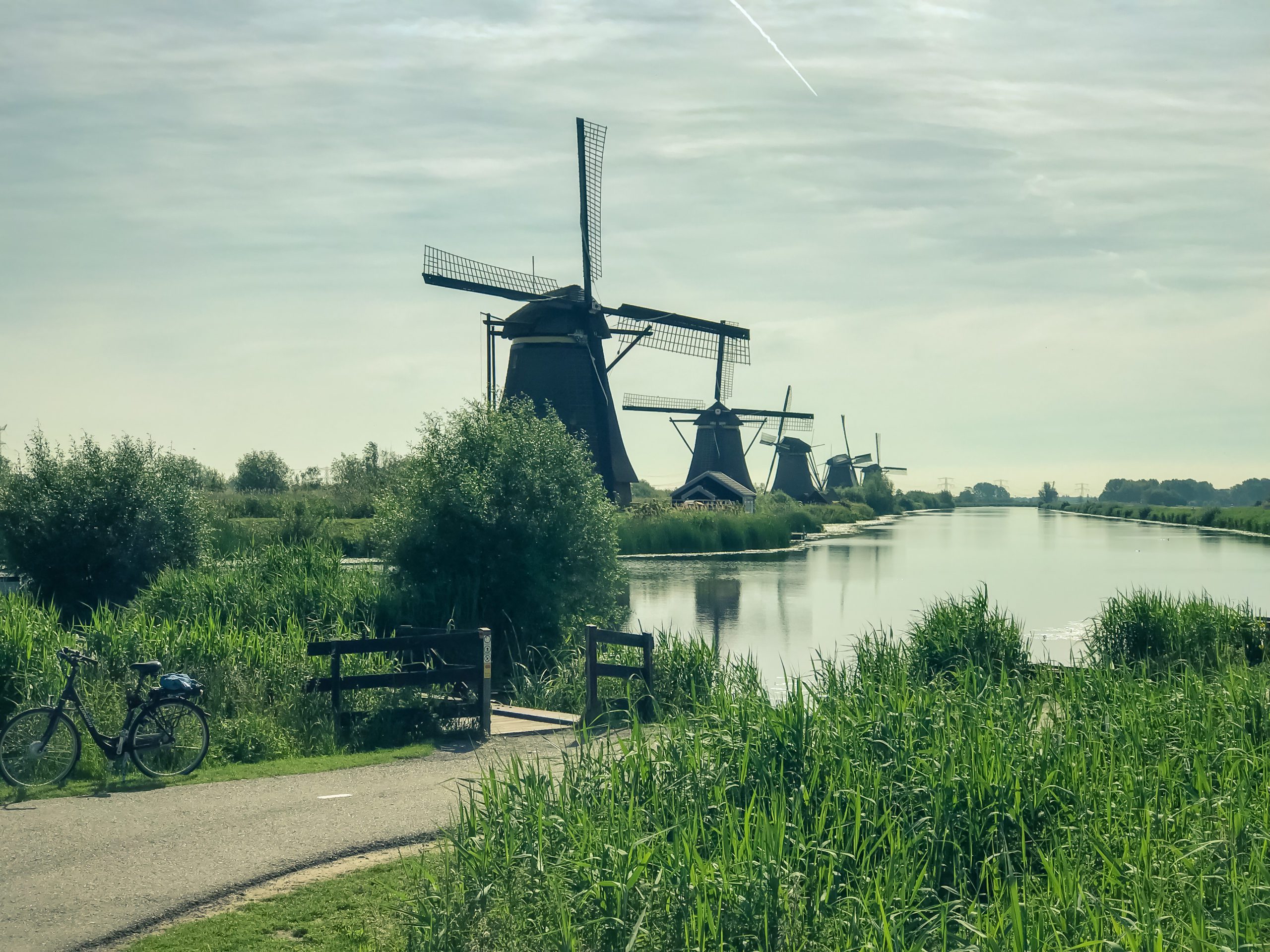The Famous Netherlands wooden Windmills, UNESCO World Heritage Site, Kinderdijk Windmill village