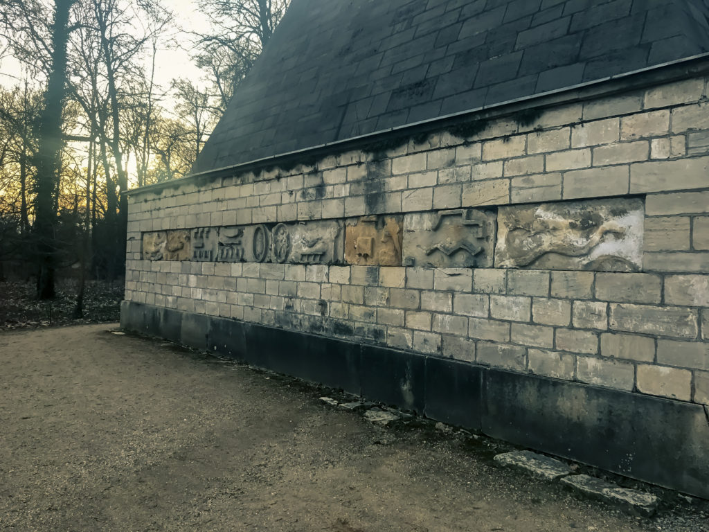 Pyramide Potsdam - hieroglyphics and astrological signs as ornaments, Potsdam, Germany