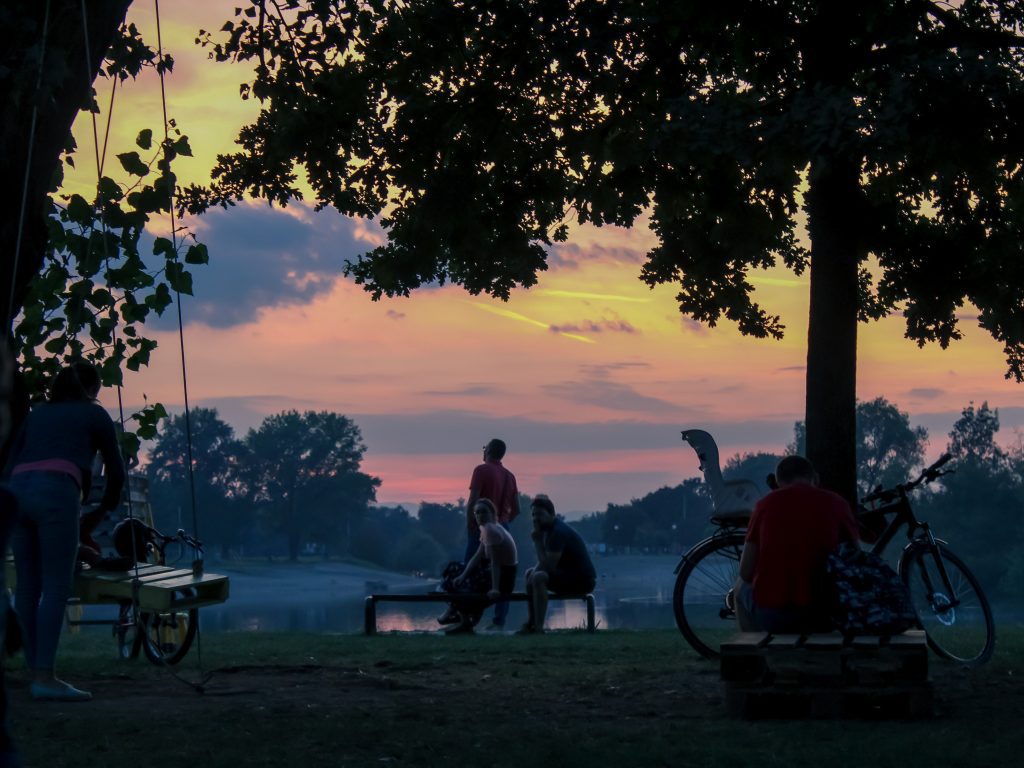 Sunset at lake Jarun, Lake Jarun, Zagreb